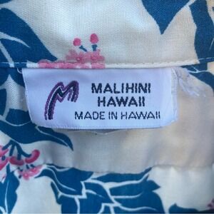 Vintage‎ Malihini Hawaiian Shirt Made In USA Floral Resort Camp Med